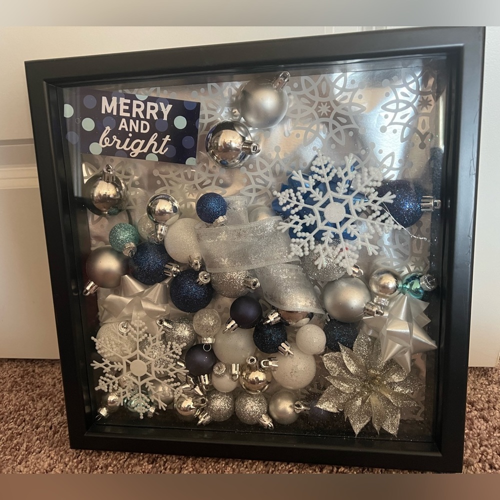 Holiday shadow box decor.